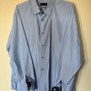 Men's Blue Checkered Button Down Shirt